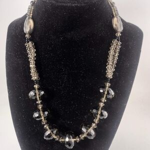 Gorgeous SMOKEY QUARTZ Beaded Necklace 18" Sterling Clasp